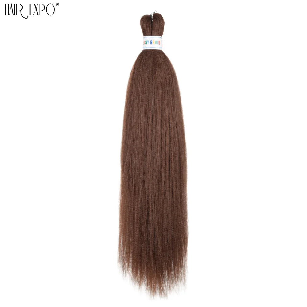 26-inch easy-trend hair extensions from Corporación Turística, showing woven braids in vibrant green color.