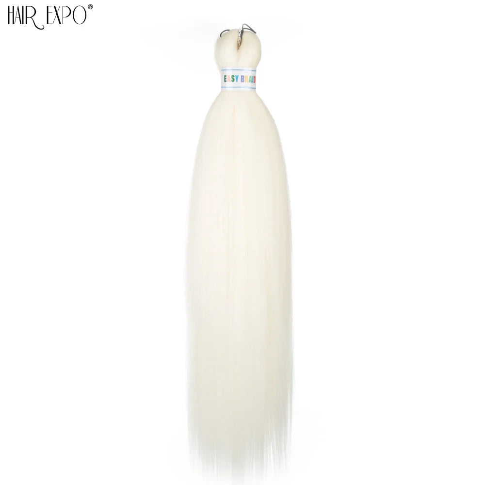 26-inch easy-trend hair extensions with braids, natural-looking synthetic hair in green color, from Corporación Turística.