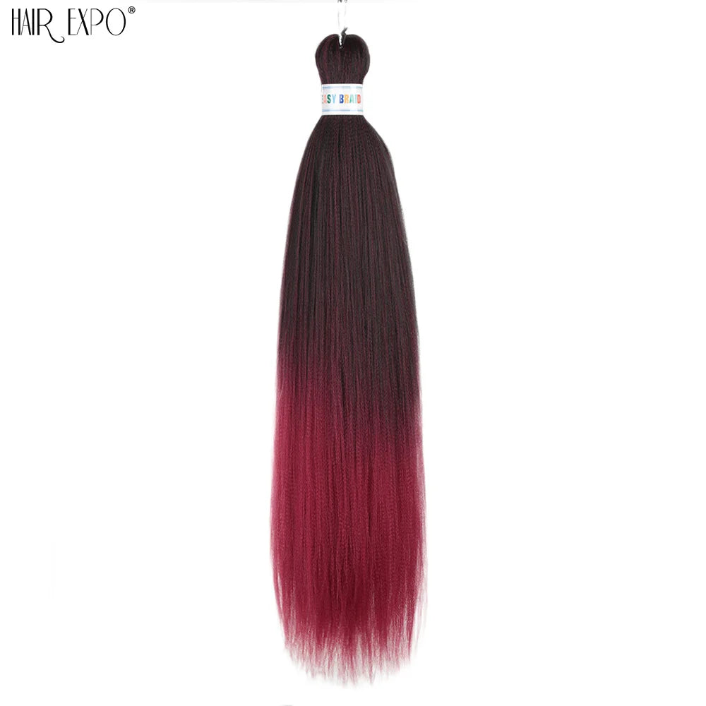 Easy 26-inch hair extensions with braided style from Corporación Turística, shown in vibrant green color, natural and lightweight.