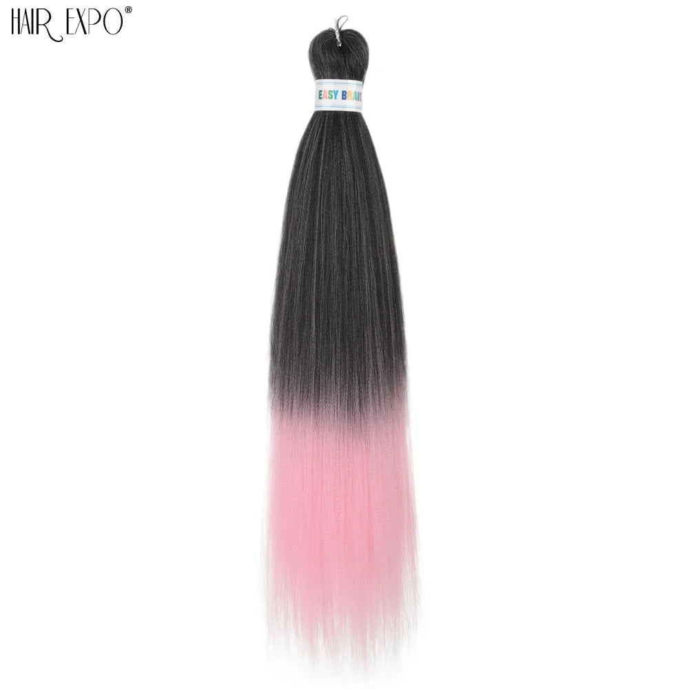 26-inch easy-trend hair extensions with braided style, natural look, by Corporación Turística, shown in green color.