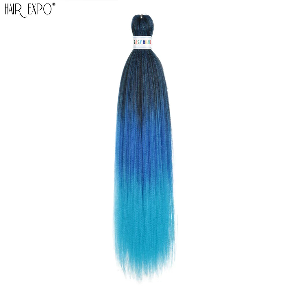 26-inch easy-trenza hair extensions by Corporación Turística, shown in green, with natural braided style and full length detail.