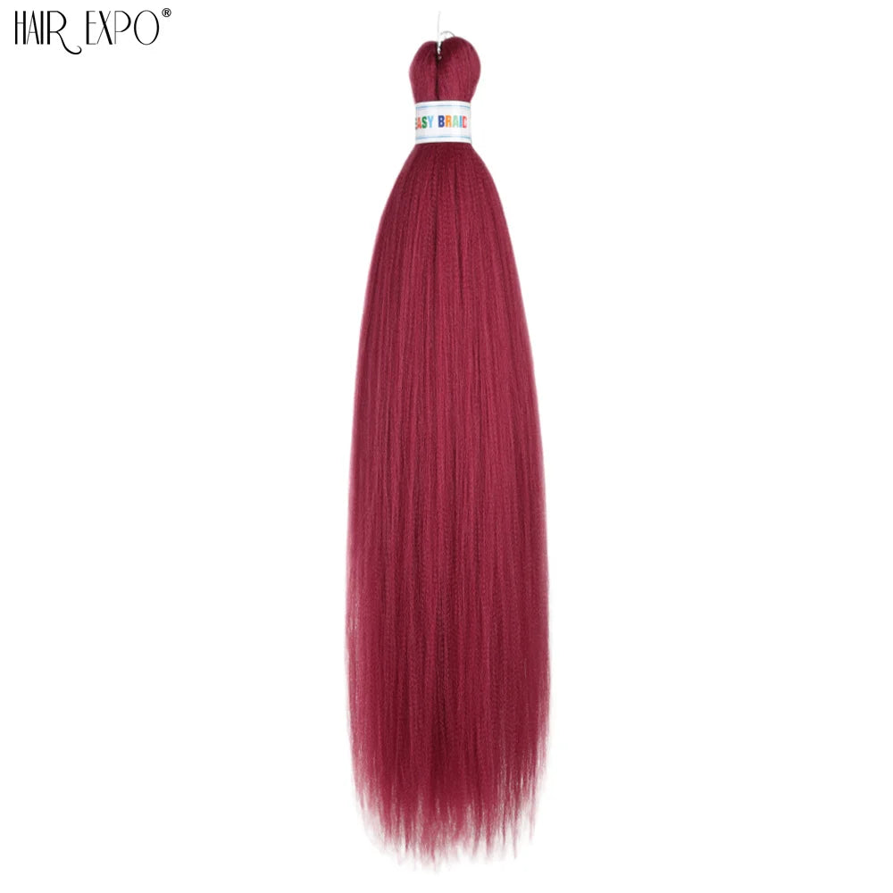 Easy 26-inch hair extensions with braid-style trenzas from Corporación Turística, shown in green color, featuring natural-looking braided hair.