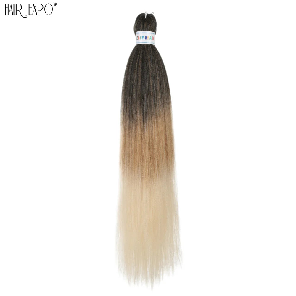 26-inch easy-trend hair extensions by Corporación Turística featuring natural-looking braids in vibrant green color.