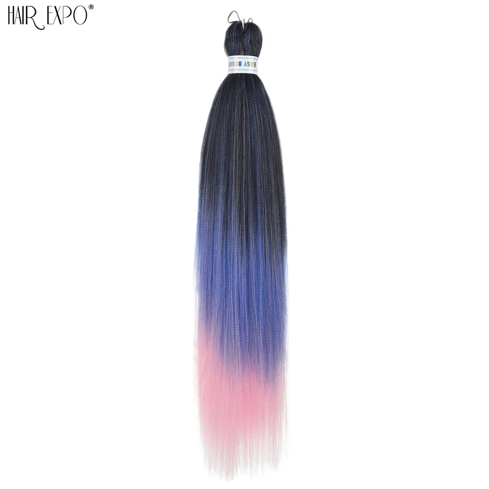 26-inch easy-trend hair extensions by Corporación Turística, featuring natural-looking braids in vibrant green.