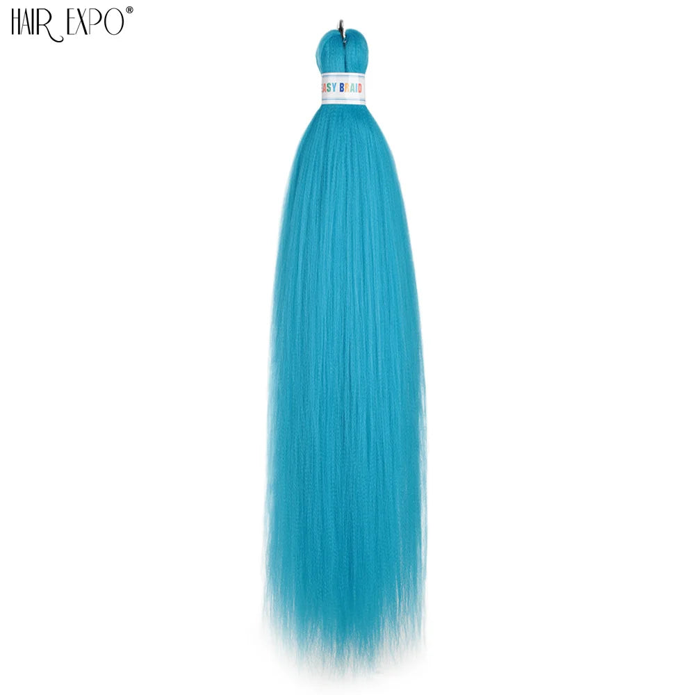 26-inch easy-to-install hair extensions with braids from Corporación Turística, featuring lush, natural-looking braided hair in green.