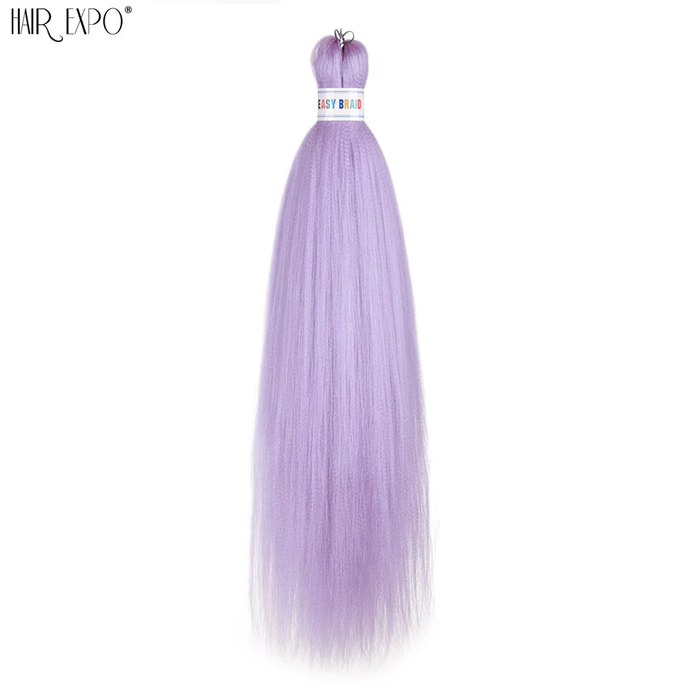 Easy 26-inch hair extensions with braids from Corporación Turística, shown in vibrant green color and natural braided style.