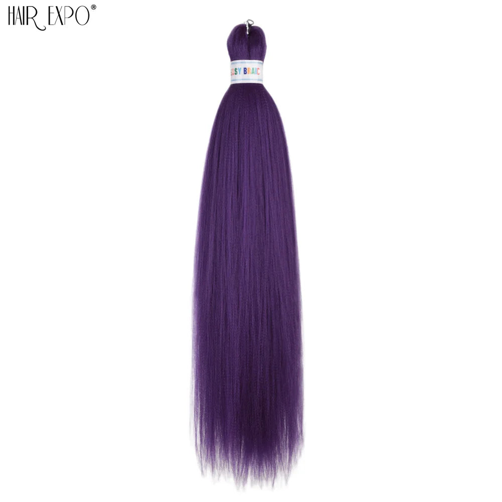 26-inch easy-trend hair extensions with natural-looking braids from Corporación Turística, shown in vibrant green color.