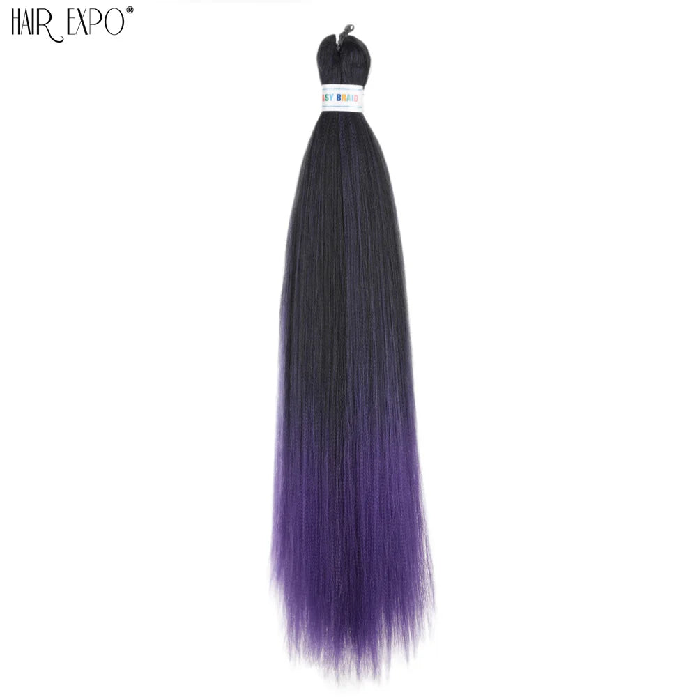 26-inch easy-to-install hair extensions with trenzas from Corporación Turística, shown in vibrant green, natural braided style.