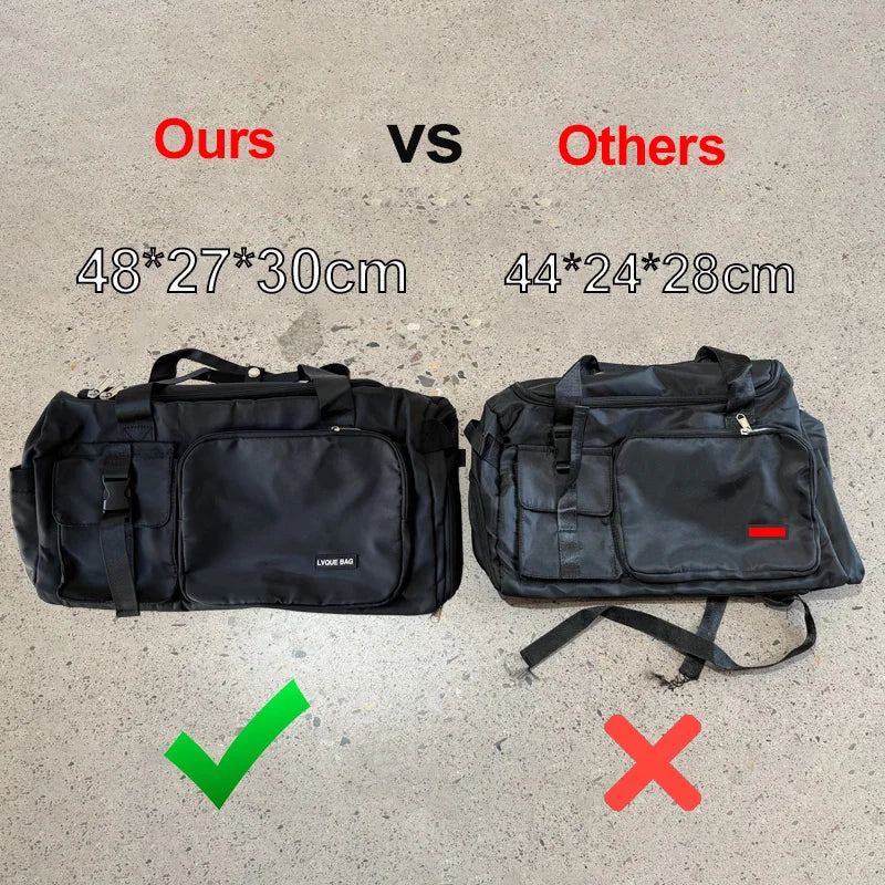 Sports gym bag from Corporación Turística with separate wet and dry compartments, designed for active fitness use.