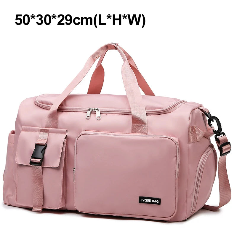 Sports gym bag with wet and dry compartments by Corporación Turística, showing the functional design and spacious interior.