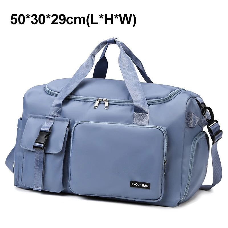 Sports gym bag by Corporación Turística with separate wet and dry compartments, featuring a durable design and comfortable handles.