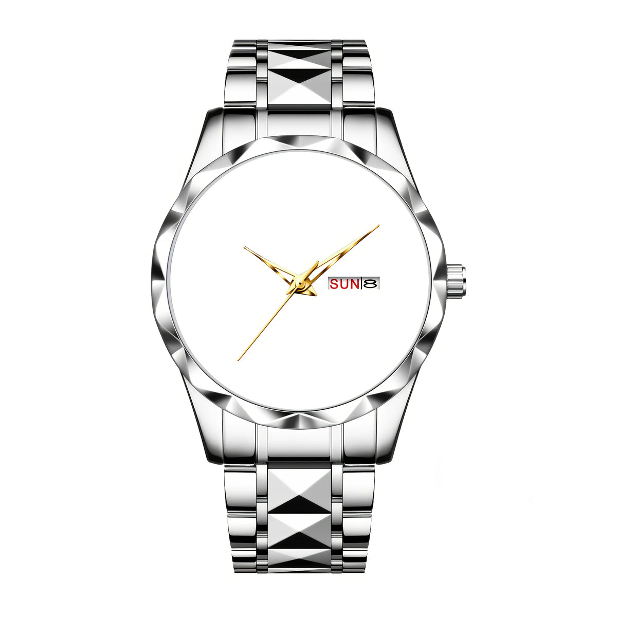 Personalizable gold-inlaid Corporación Turística watch with custom images, elegant design, and detailed craftsmanship.