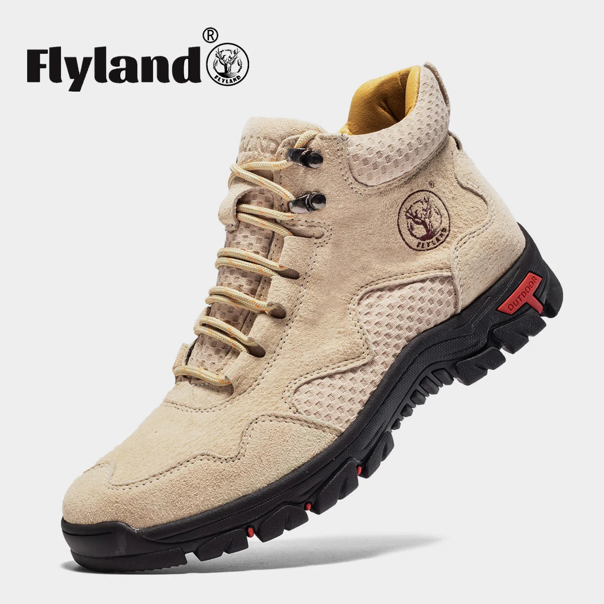 Brown leather ankle boots for men by Flyland, featuring sleek design and sturdy soles, perfect for casual or semi-formal wear.