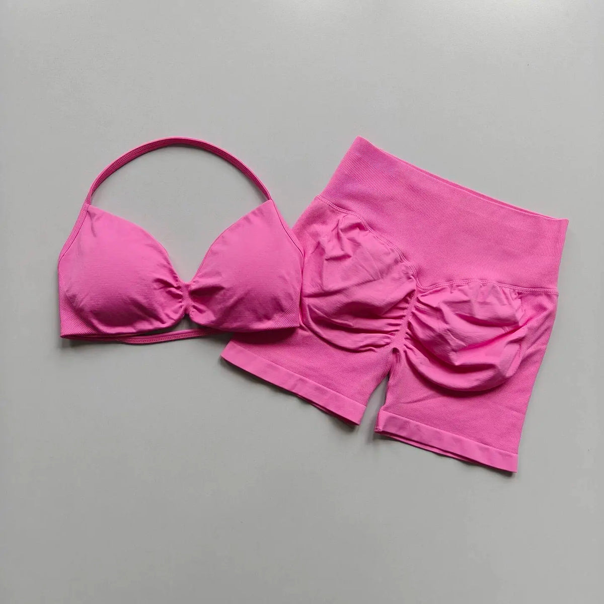 Grape purple women's yoga fitness set from Corporación Turística, breathable and comfortable for exercise and yoga routines.