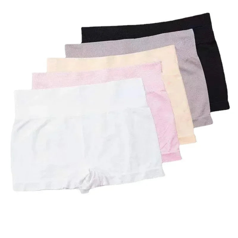 Set of four gray women's fitted safety shorts by Corporación Turística, designed for secure, comfortable wear.