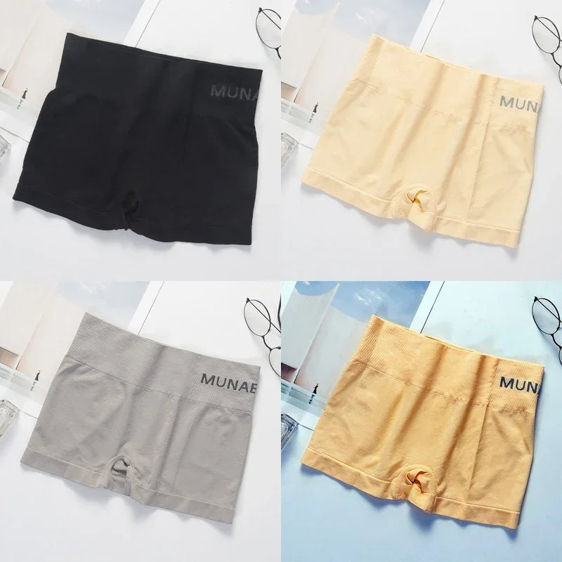 Set of four gray women's fitted safety shorts by Corporación Turística, designed for secure fit and comfort.