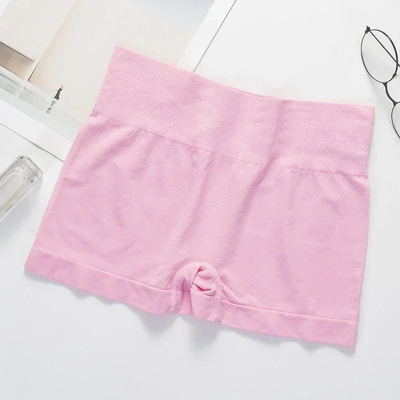 Set of four women's snug safety shorts in gray, designed for secure fit and comfort, ideal for active wear or under clothing.