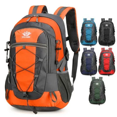 Green hiking and outdoor sports backpack by Corporación Turística with 36-55L capacity, ideal for trekking and leisure activities.