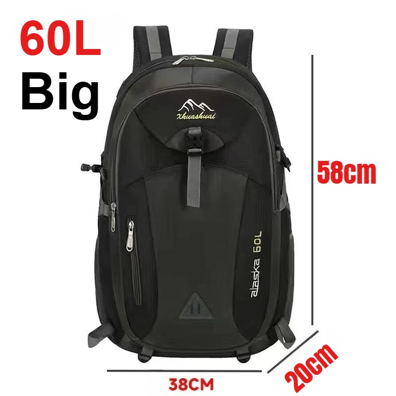 Green travel backpack for men and women by Corporación Turística, suitable for hiking and outdoor adventures.