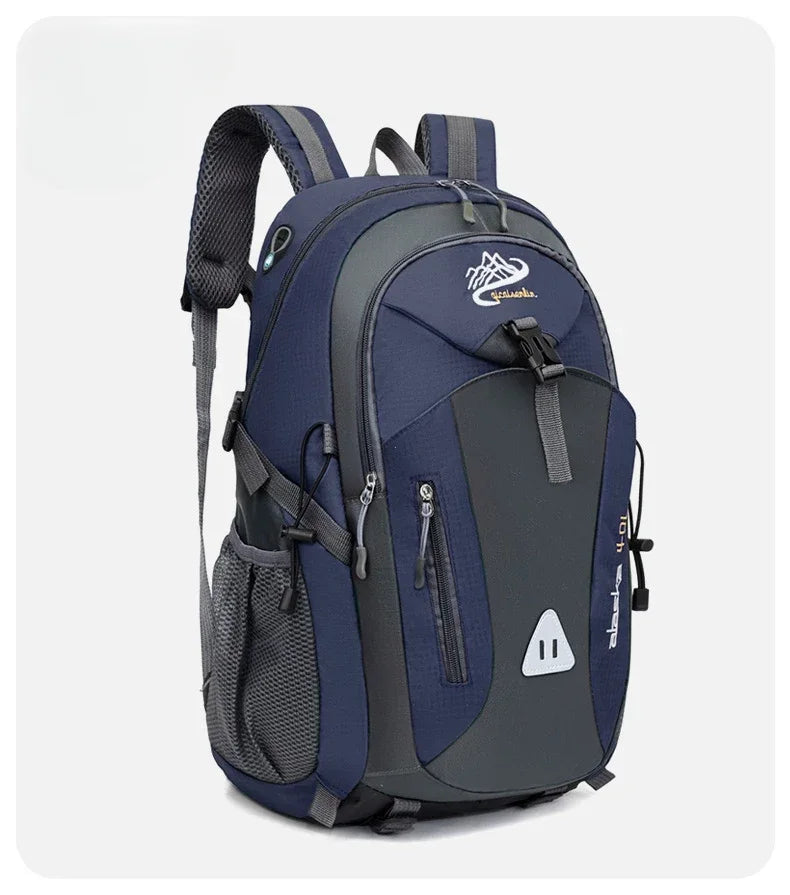 Green travel backpack for men and women, hiking and mountaineering bag by Corporación Turística, compact and durable for outdoor adventures.