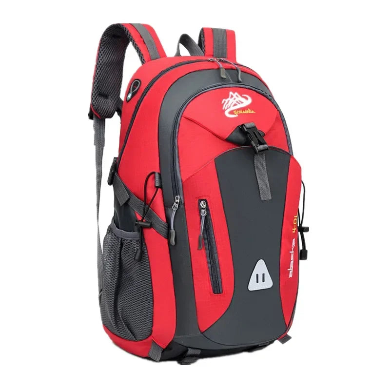 Green travel backpack for men and women, hiking and mountaineering bag by Corporación Turística, compact and durable for outdoor adventures.