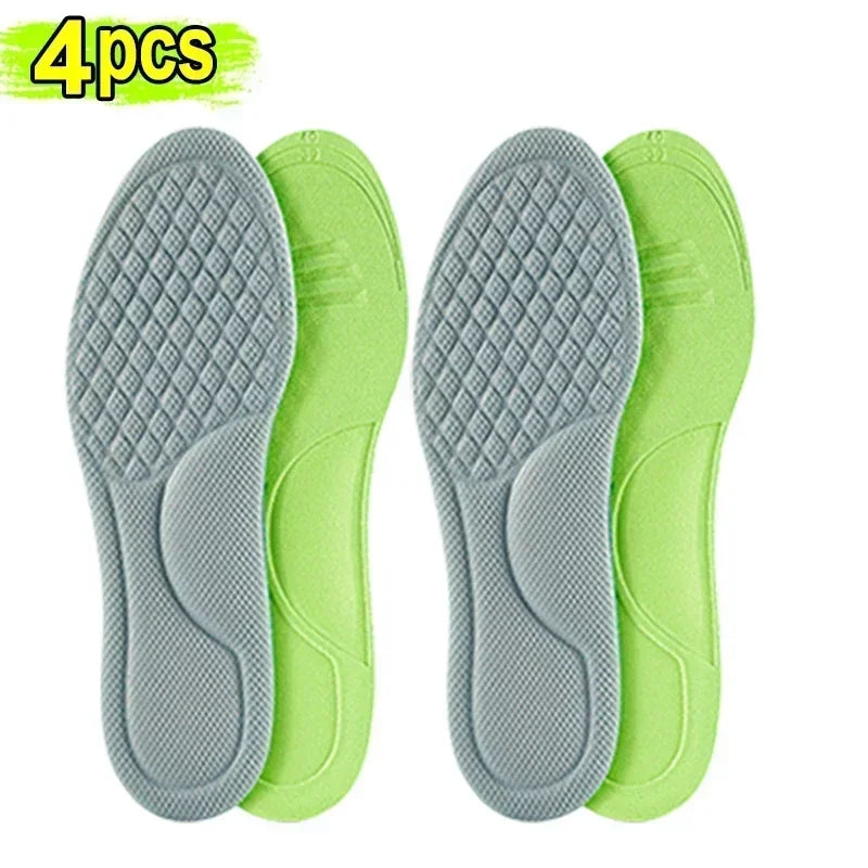 Unisex orthopedic foam viscoelastic insoles in gray, designed for comfort and support, displayed in a pack of five pairs.
