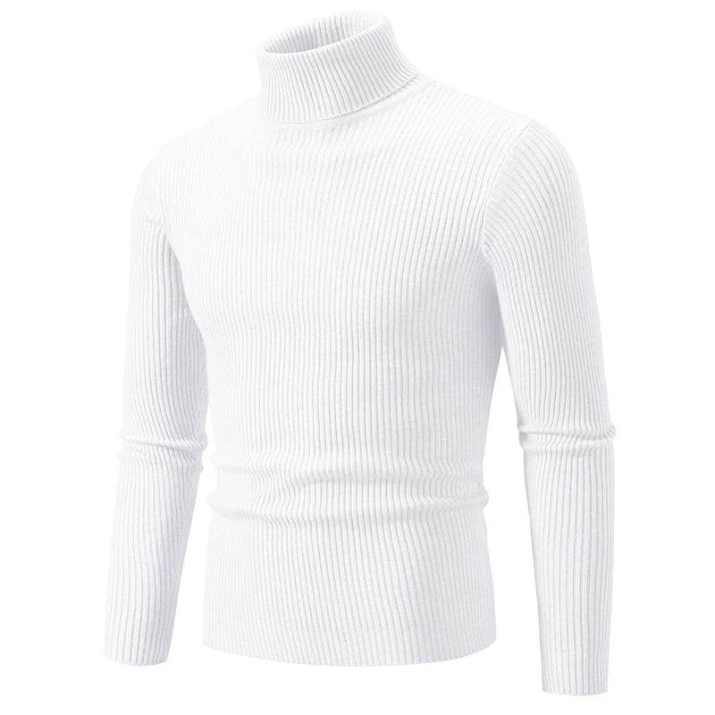 Dark gray fitted turtleneck sweater for men, suitable for autumn and winter, by Corporación Turística.