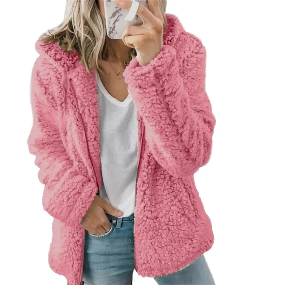 Dark gray velvet tweed hoodie jacket for women, featuring a hood and stylish design, by Corporación Turística.