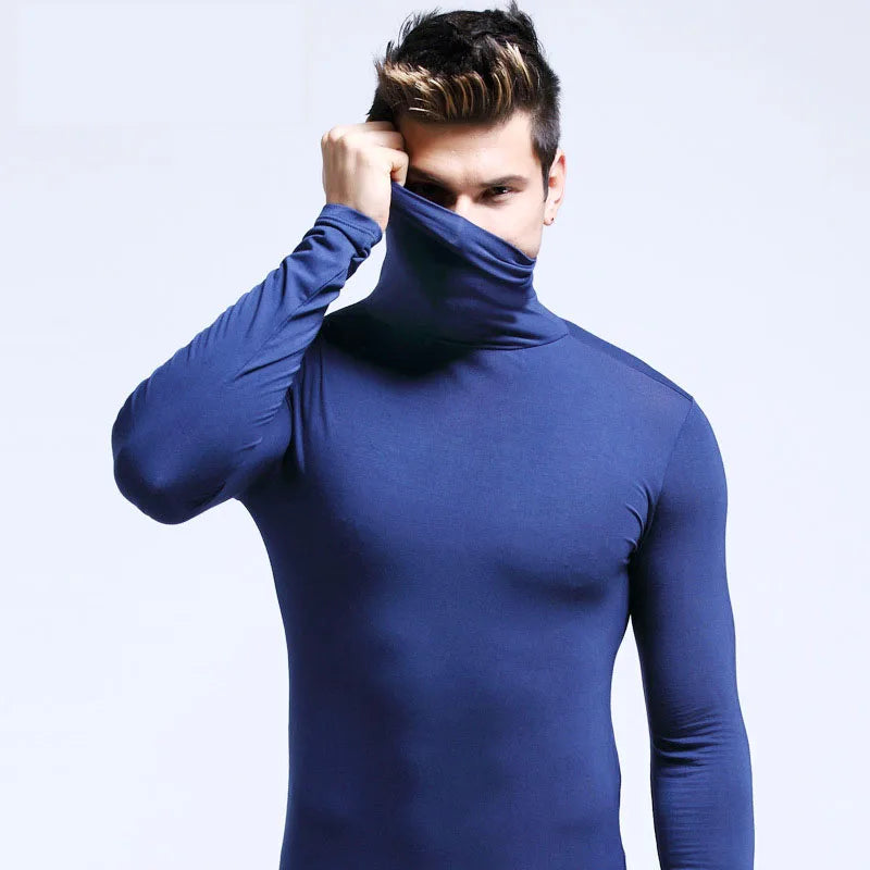 Men's high-neck sweater by Corporación Turística, warm long-sleeve casual jumper with fitted, elastic design for fall and winter.