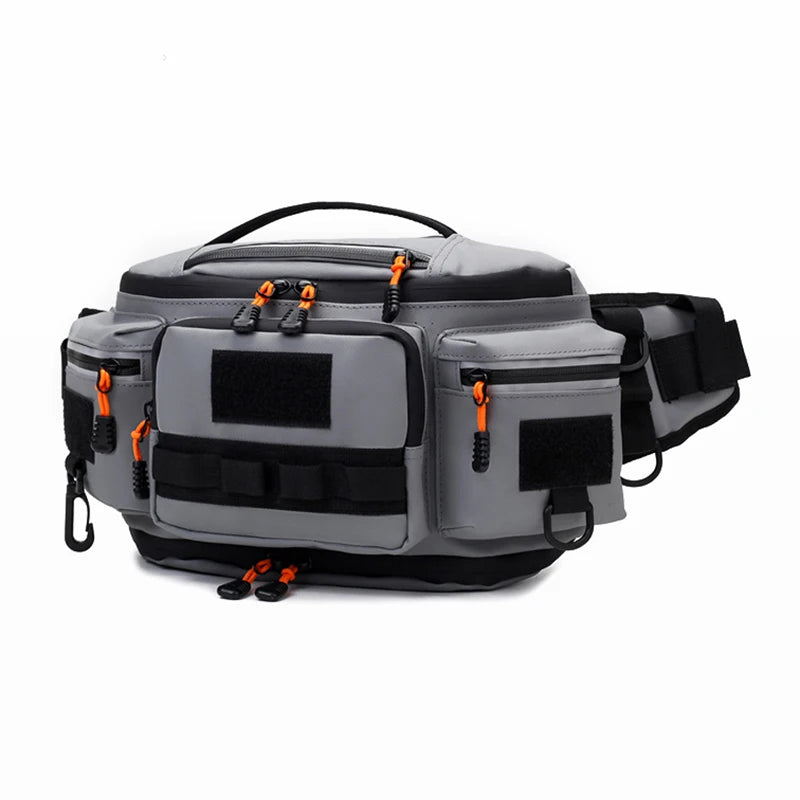 Riñonera para acampar y mochila de viaje para el pecho, Corporación Turística, ideal para actividades al aire libre y aventuras.