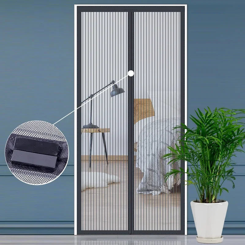 Magnetic automatic mosquito net for doors and windows by Corporación Turística, white, 90x210cm, protects against insects.