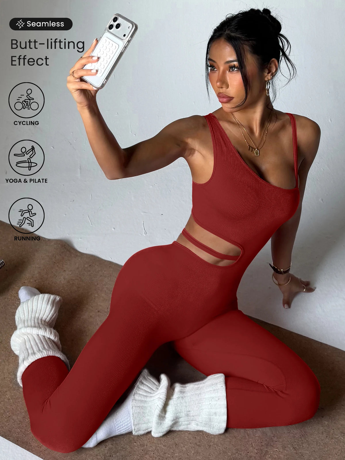 Sexy yoga leggings with a beautiful back design by Corporación Turística, featuring a stylish and comfortable fit.