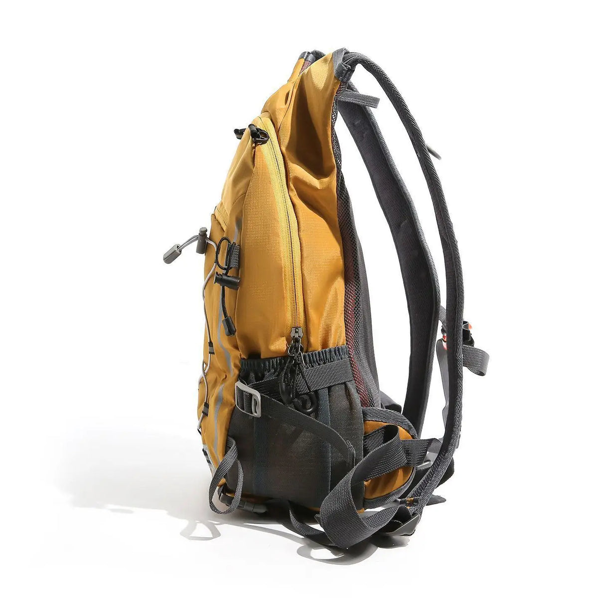 Lightweight hiking backpack from Corporación Turística with reflective straps and multiple compartments, ideal for outdoor adventures.