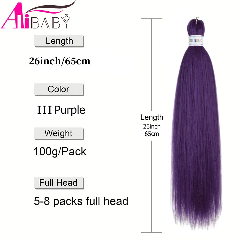 Blue ombre synthetic Kanekalon hair extensions by Corporación Turística, 26 inches long, three-piece set, pre-stretched style.