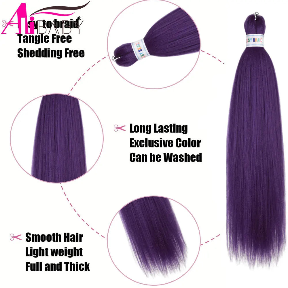 Blue ombre synthetic Kanekalon hair extensions from Corporación Turística, 26 inches, three units per set.