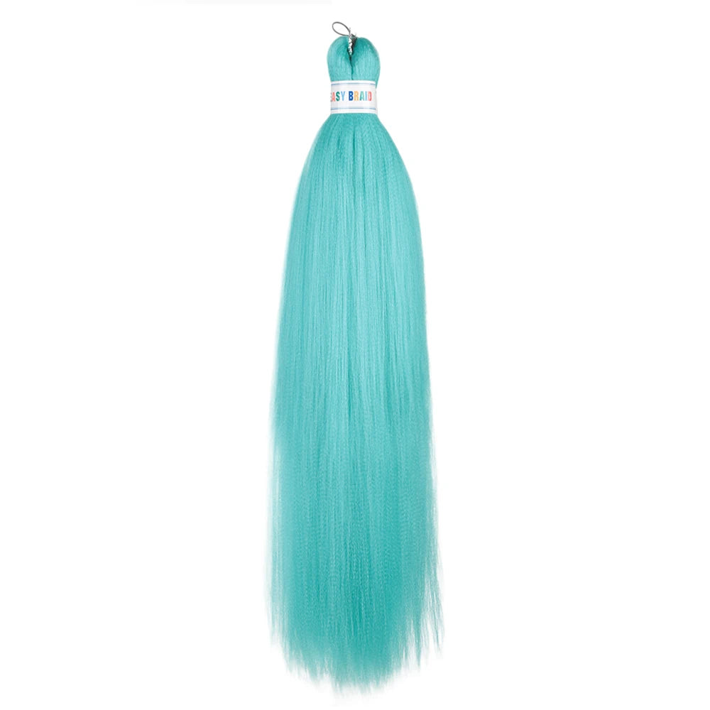 Blue ombre synthetic Kanekalon hair extensions by Corporación Turística, 26 inches long, three-piece bundle for styling.