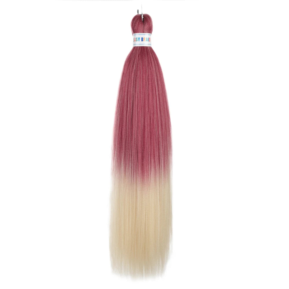 Blue ombre synthetic Kanekalon hair extensions by Corporación Turística, 26 inches long, three-piece set.