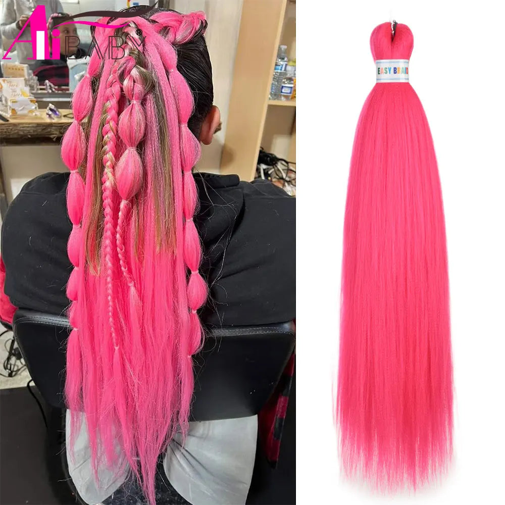 Blue ombre synthetic Kanekalon hair extensions by Corporación Turística, 26 inches, three-piece set, pre-stretched style.
