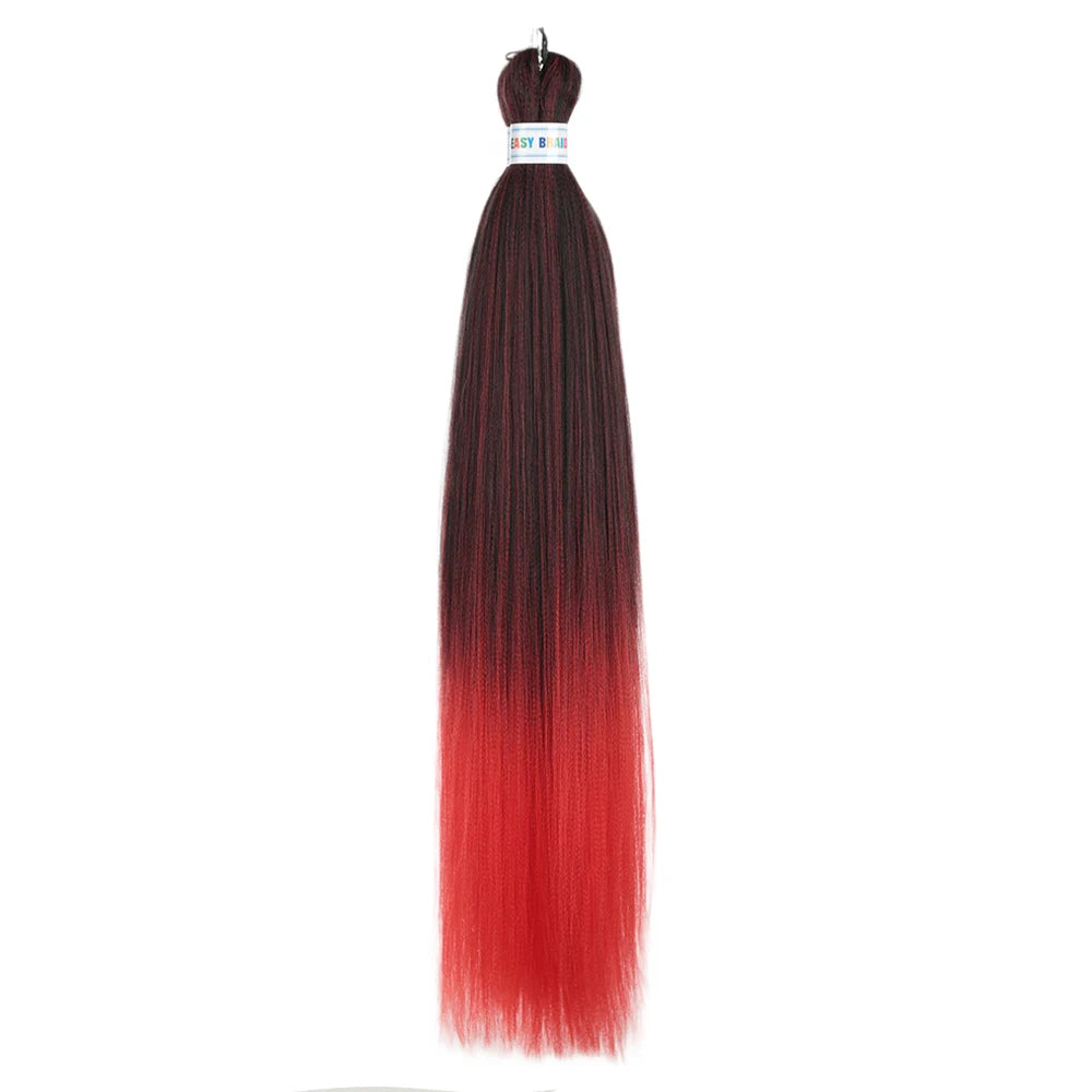 Blue ombre synthetic Kanekalon hair extensions by Corporación Turística, 26 inches long, three-piece set, pre-stretched.