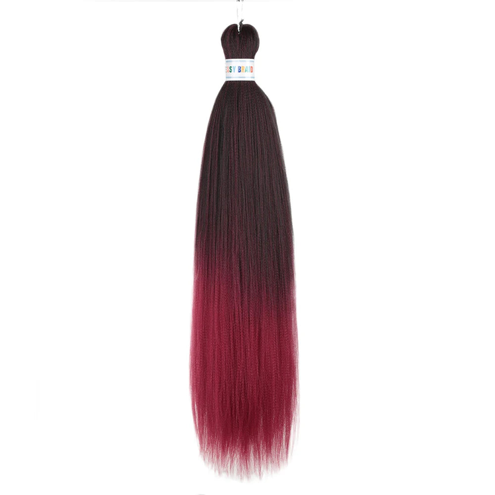 Blue ombre synthetic Kanekalon hair extensions by Corporación Turística, 26 inches long, three units per lot, natural style.