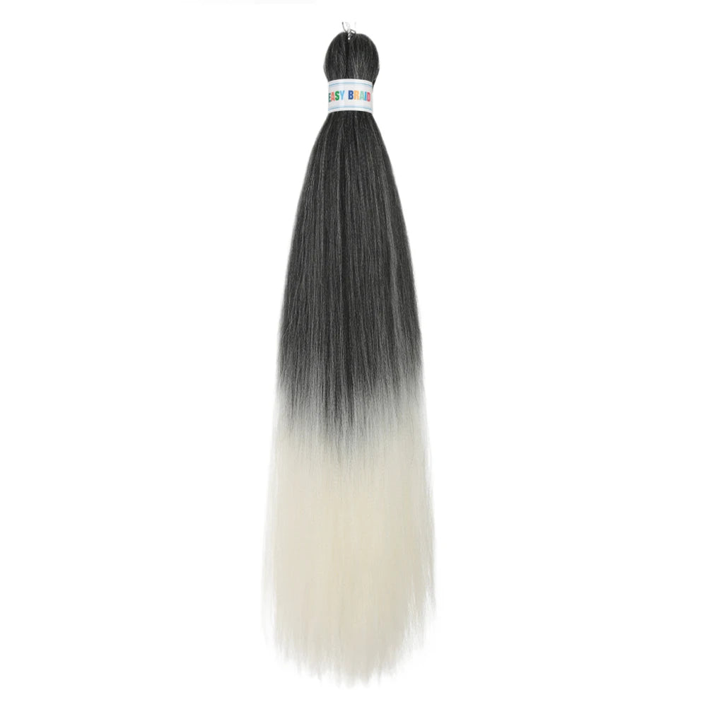 Blue ombre synthetic Kanekalon hair extensions by Corporación Turística, 26 inches long, three pieces per set.