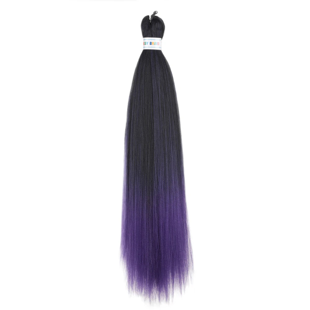 Blue ombre synthetic Kanekalon hair extensions by Corporación Turística, 26 inches long, three-piece set on a white background.