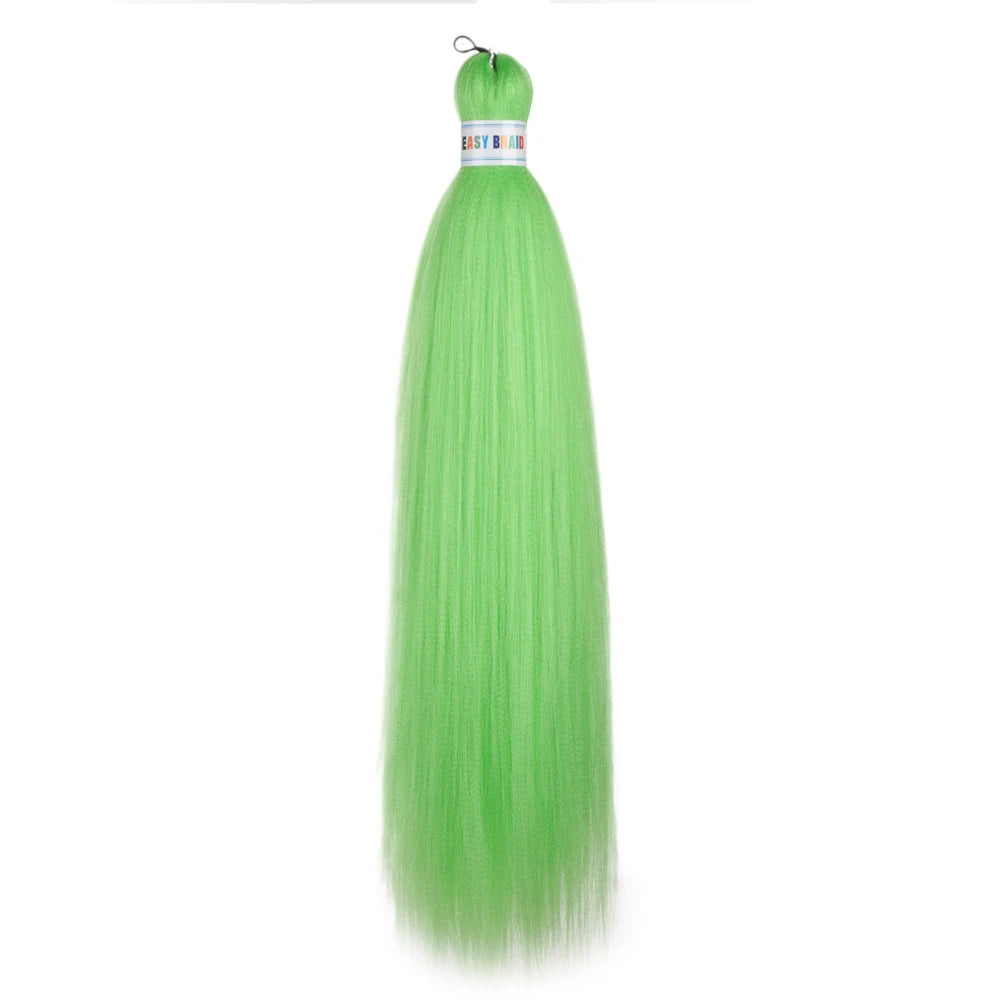 Blue ombre synthetic Kanekalon hair extensions from Corporación Turística, 26 inches long, set of three bundles.