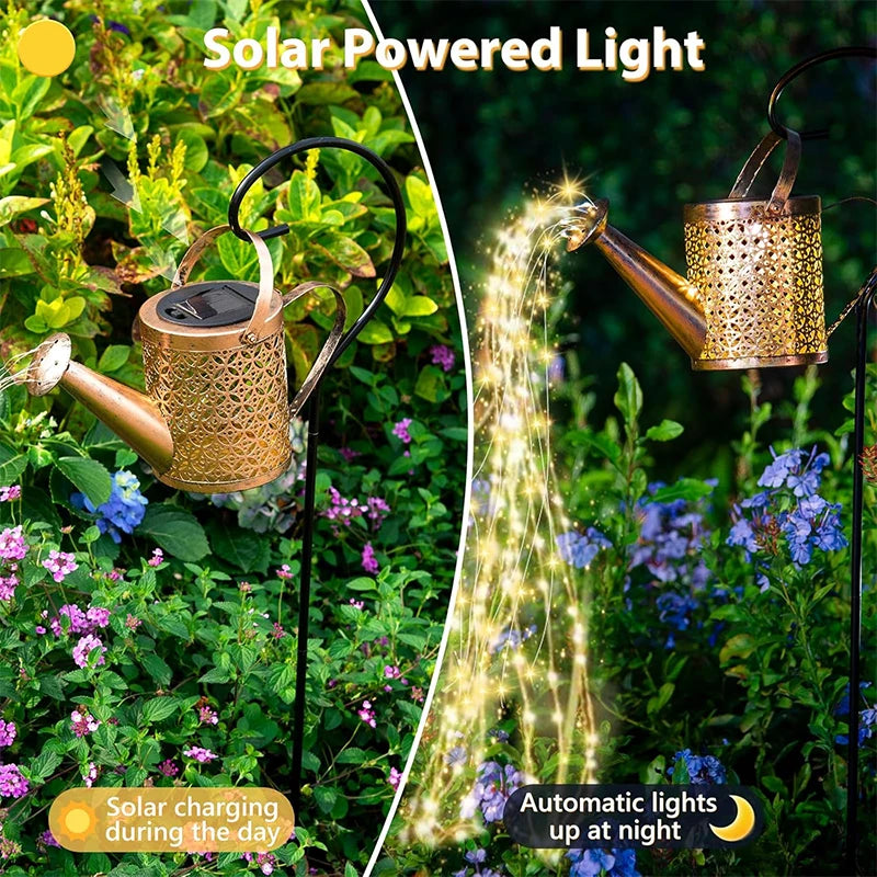 Pair of solar garden lamps from Corporación Turística, with warm light and decorative design for outdoor decoration and gifts.