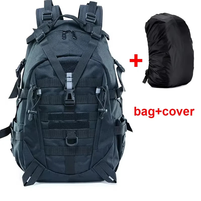 Tactical backpack for climbing, camping, hiking, and hunting by Corporación Turística, 30-40 liters, durable outdoor gear
