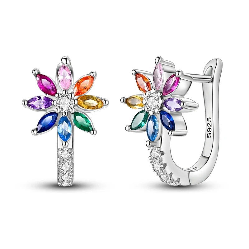 Silver 925 hoop earrings from Corporación Turística, stylish and original jewelry with a polished finish, shown in the image.