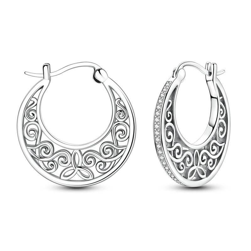 Original silver hoop earrings made of 925 sterling silver, featuring a stylish and classic design.
