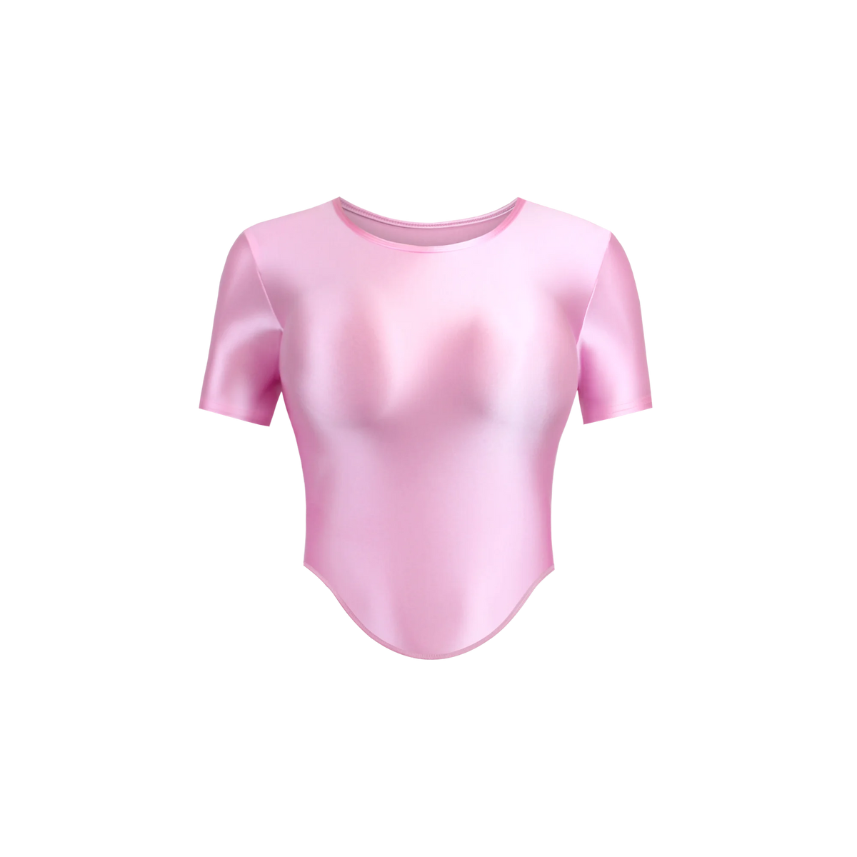 Light purple women's stretchy, shiny, and soft camiseta from MJINM by Corporación Turística, shown on a model.