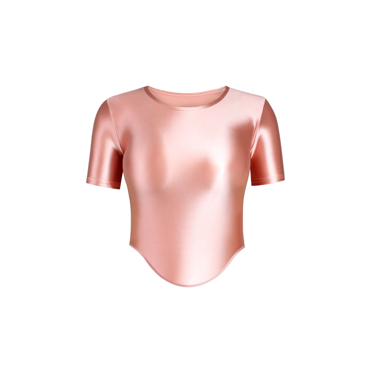Light purple elastic and soft women's T-shirt from MJINM by Corporación Turística, featuring a shiny, comfortable fit.