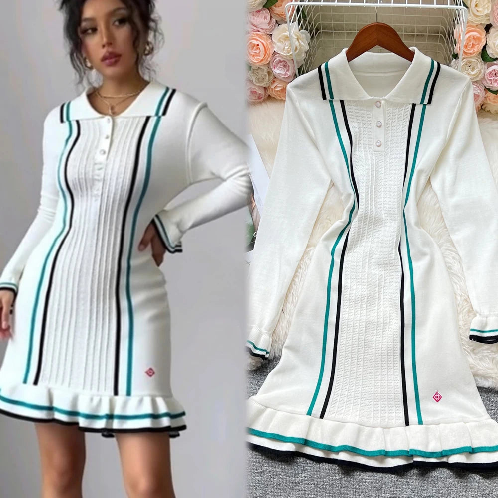 Elegant YuooMuoo mini dress with long sleeves, fitted caderas, and a stylish V-neck in breathable fabric for fashionable occasions.